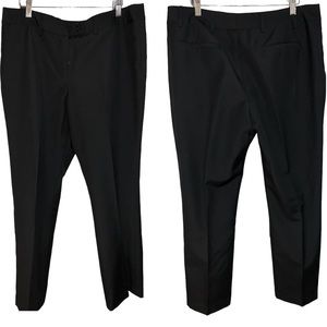 Black Lined Wool Blend Pants